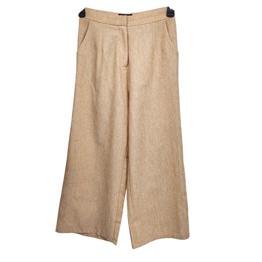 The Fifth Label Cream Tan Variegated Wide leg Cropped Slacks Women's Pants‎ 4